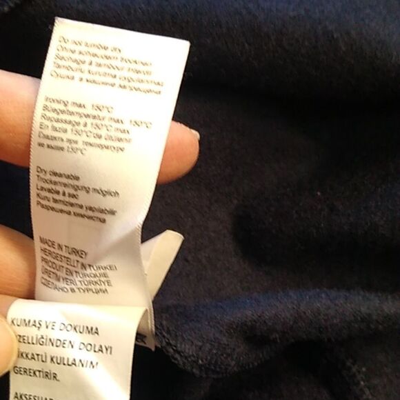 Pierre Cardin Wool Blend Gold Tone Zipper Front Burgundy/Navy Midi Dress - Picture 11 of 13